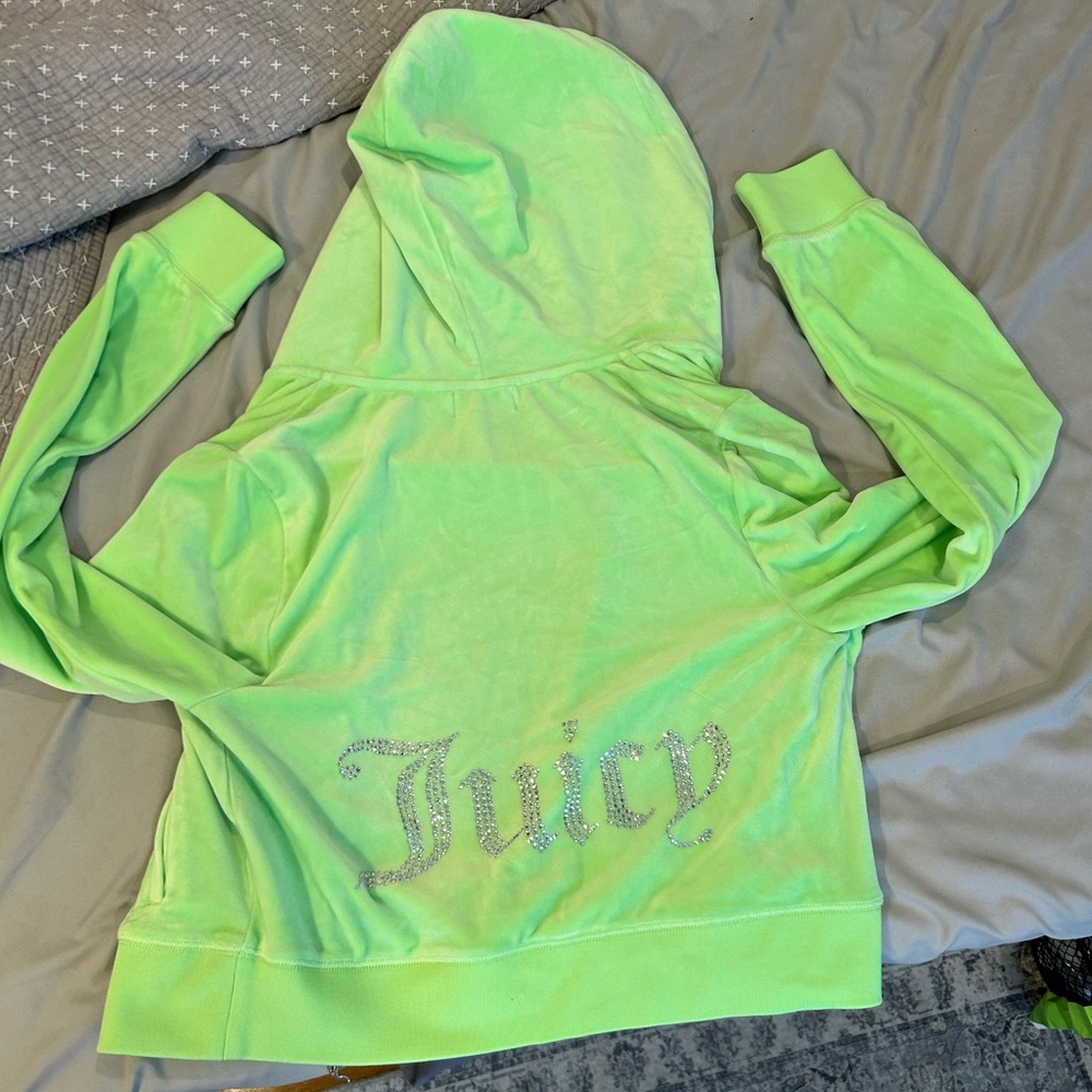 Lime green Juicy bling zip-up. Size women’s large.